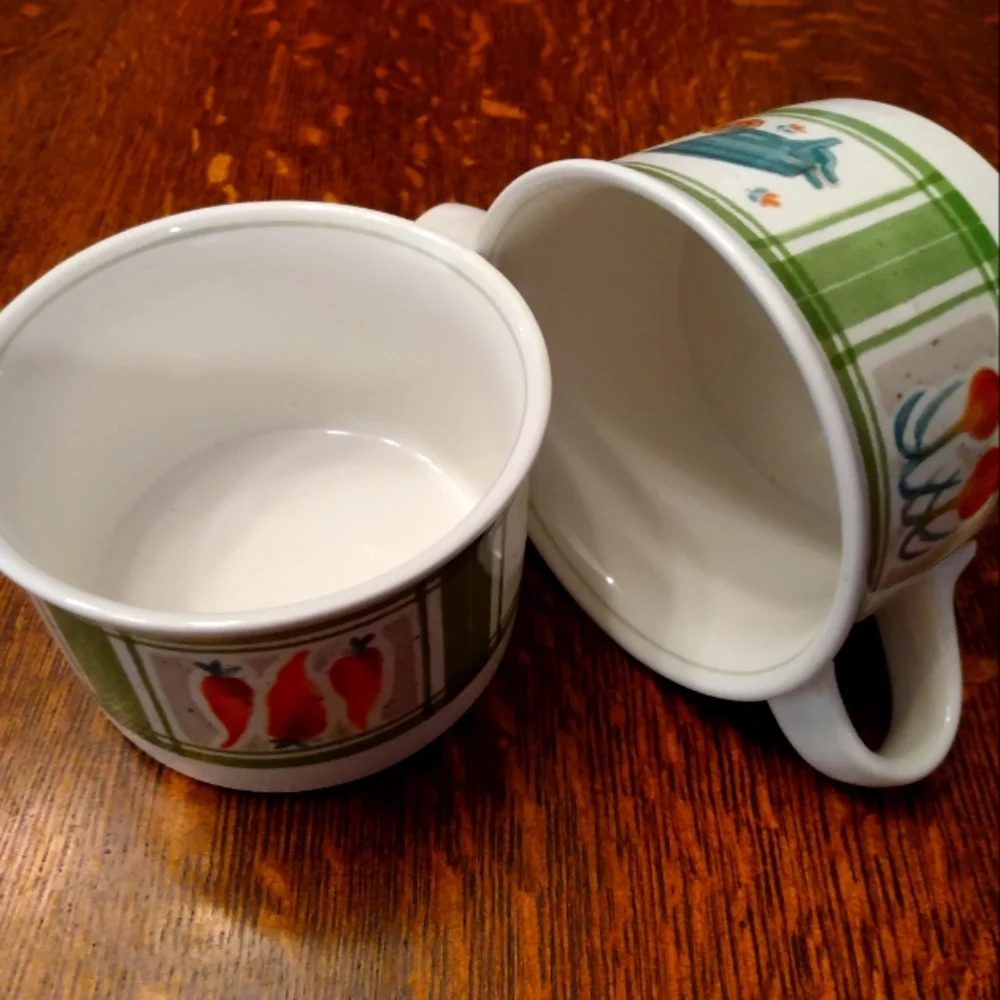 Vintage Mikasa Intaglio Harvest Lane Flat Bottom Coffee Mug (2) - Picture 3 of 7